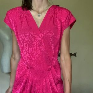 Vintage 70s/80s hot pink dress, size 6
